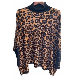 Anne klein Leopard- Print Poncho